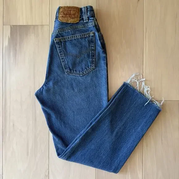 Vintage Levis 501 Jeans 25 Blue 80s Denim Made in USA Workwear Non Selvedge - Picture 2 of 10